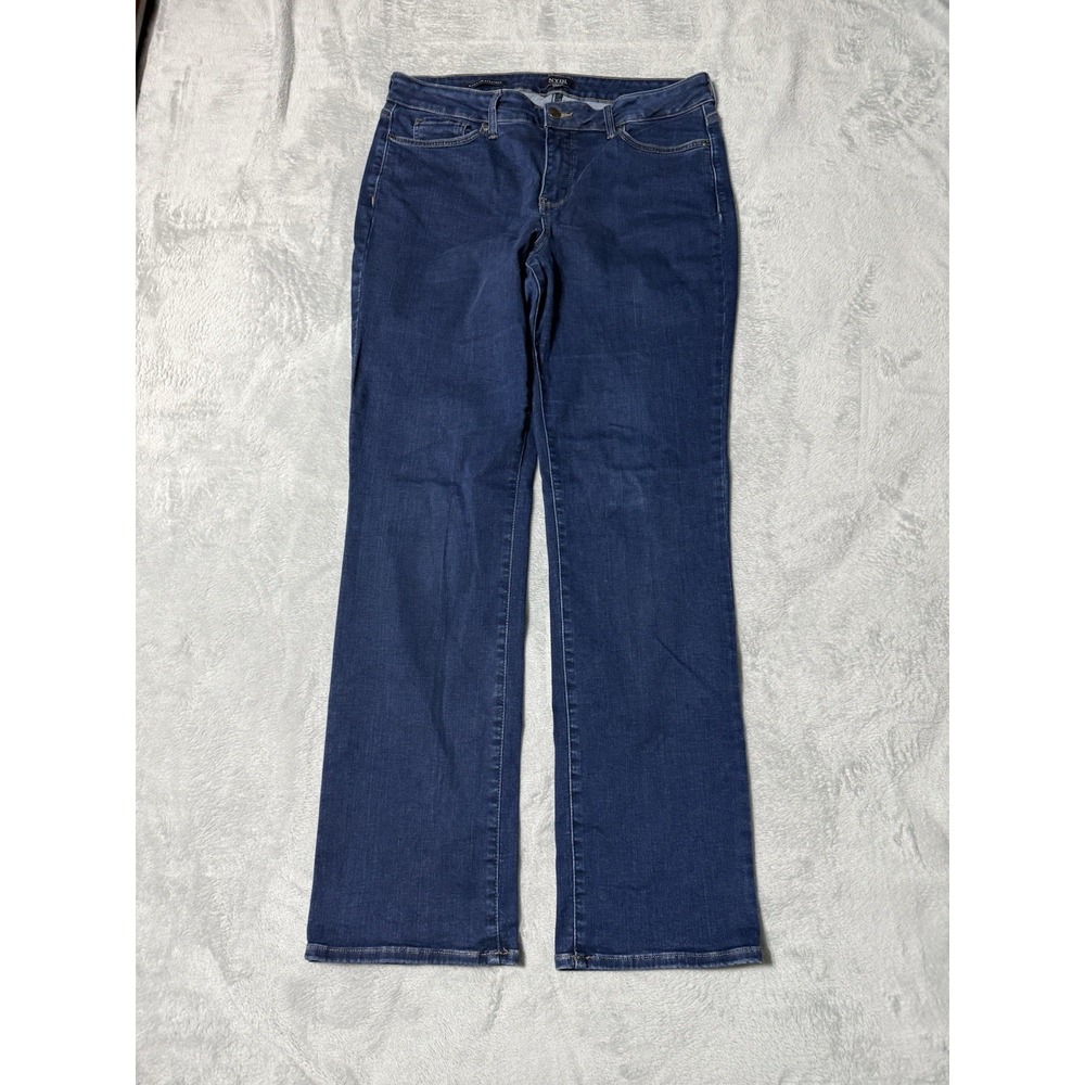 NYDJ‎ Jeans Womens 14 Blue Marilyn Straight Medium Wash Stretch Denim 33x31